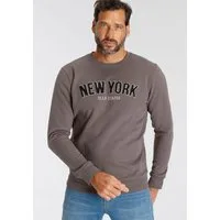 H.I.S Sweater Langarm, lockere Passform, bestickte Optik, Rundhalsausschnitt