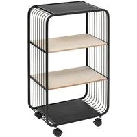 5five Simply Smart Regal Rollregal NOIR, 3-stufig, Metall, 43,3 x 28 x 74 cm