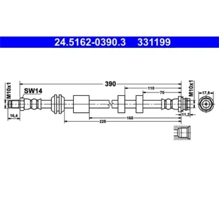 ATE Bremsschlauch vorne Ford Volvo 24.5162-0390.3