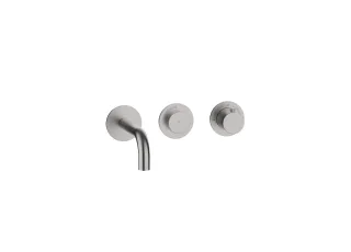 Herzbach MODUL7 PUSH Thermostat Waschtisch-Wandbatterie Farbset 160mm Edelstahl, 70.701603.1.09 70.701603.1.09