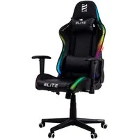 ELITE Gaming Gaming-Stuhl Ergonomischer Bürostuhl Destiny inkl. Rücken- & Nackenkissen (Racingstuhl Drehstuhl mit 2D-Armstützen, verriegelbare Wippmechanik, mechanische Härtegradeinstellung, verstellbare Sitzhöhe, 90° klappbare Rückenlehne, Sicherhei