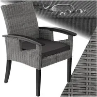 tectake Rattanstuhl Rattan Stuhl (Set, 1 St), Hochwertiges Geflecht aus UV-beständigem Polyrattan