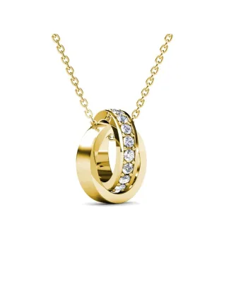 Circle Hoop Anhänger - Gold und Kristall