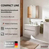FACKELMANN Badmöbel-Set COMPACT LINE Waschbecken mit Unterschrank, Keramik, Soft-Close