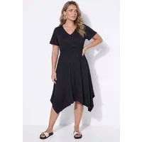 Angel of Style Jerseykleid Midi-Jerseykleid A-Linie Zipfelsaum Flügelärmel