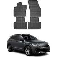 OMAC Auto-Fußmatten für VW Tiguan 2016-2025 Gummimatten Schwarz 4 tlg (4 St), für VW Tiguan 2016-2025 VW Tiguan 2016-2025, Antirutsch,Wasserfest,Einfache Installation