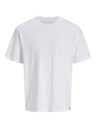 JACK&JONES - JORFREDERIKSBERG MONOGRAM TEE SS CN SN Weiß - Gr. - M