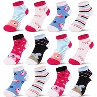 L&K-II Kurzsocken 2118-2810 (Beutel, 10/12-Paar) Socken Mädchen aus Baumwolle