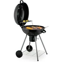 relaxdays Holzkohlegrill XXL Kugelgrill mit Rädern