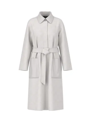 Marc Cain Collections - Kurzmantel mit Lederdetails vapor blue - Gr. - 38