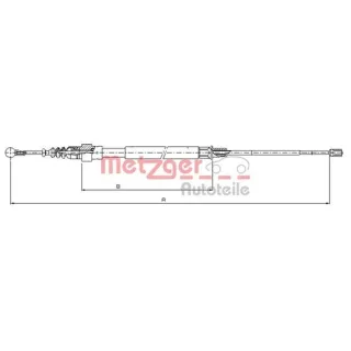Metzger Handbremsseil hinten Audi Seat Skoda VW 10.7509