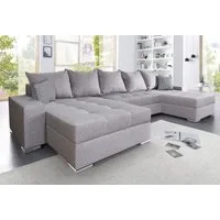 COLLECTION AB Wohnlandschaft Josy XXL U-Form, B: 333 cm, mit 2 Recamieren 77 & 97 cm, Bettfunktion, Bettkasten & 2 Zierkissen, Federkern