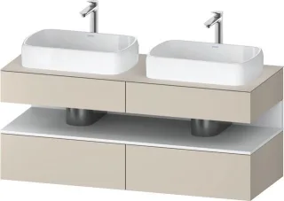Duravit Qatego Konsolenwaschtischunterbau wandhängend Taupe Supermatt 1400x550x600 mm - QA4767018830 QA4767018830000