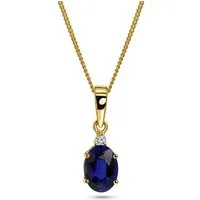 Miore Kette mit Anhänger für Damen 9K Gelbgold mit Smaragd, Saphir oder Rubin & 0,01 ct Diamant, Halskette in Echtgold 45cm Länge