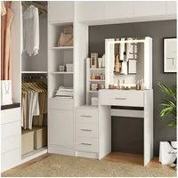Vicco Schminktisch Lisca, Weiß, 80 cm mit LED-Spiegel (1-St)
