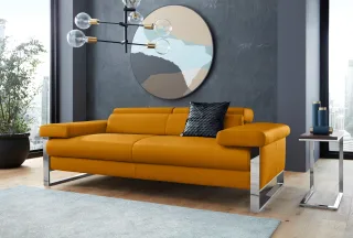 W.SCHILLIG 2-Sitzer "finn" German Design Award 2016, Fußgestell Chrom glänzend, Breite 210 cm