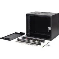 Netzwerk-Set SOHO Pro 19" 540x400 mm (BxT), IT-Schrank schwarz, 9 Höheneinheiten