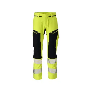MASCOT Herren Hose mit Knietaschen ACCELERATE MULTISAFE Hi-vis Gelb / Schwarzblau 45 - 21079-284-17010-82C45