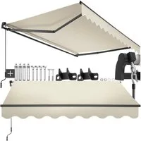 tectake Seitenarmmarkise Sichtschutz Garten mit Wandhalterung, UV-beständig und (Balkonmarkise Ornella, in beige) verschiedene Größen, stabile Gelenkarme, leichtgängige Handkurbel