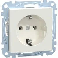 Schutzkontakt-Steckdose mit Steckklemme, Unterputz, 16 Ampere, 250 Volt, System M weiß (matt), Retail