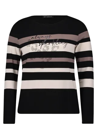 Betty Barclay - Ringelshirt black/taupe - Gr. - 38