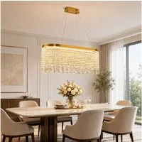 Fyrove Deckenleuchte Kristall Pendelleuchte, dimmbare Hängelampe 80cm, App & Fernbedienung, LED fest integriert, 70W, 3000K-5700K