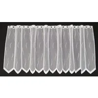 Gardinen Kranzusch Scheibengardine mit kleinem Wellenmuster (1 St), Stangendurchzug, transparent, Stablöcher,transparent,verschiedene Höhen, Breiten
