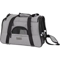lionto Tiertransportbox gepolstert, Katzentransporttasche 48,5x27x31,5 cm bis 10 kg, mit Tragegriffen, Schultergurt und Koffergriffhalterung
