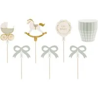 partydeco Muffinform, Cupcake Förmchen & Toppers Deko Oh Baby 12er Muffin-Set Salbeigrün