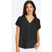 Sieh an! Klassische Bluse Schlupfbluse Kurzarm
