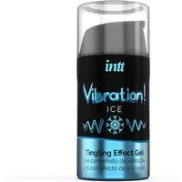 INTT Stimulationsgel Vibration! Ice - für einen intensiven Orgasmus, Flasche mit 15ml, 1-tlg., prickelndes Intimgel mit Geschmack (Minze)
