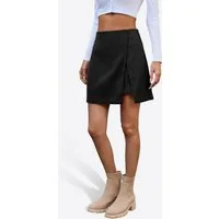 Imily Bela Cordrock Damen Minirock High-Waist seitlicher Schlitz A-förmig figurbetonend (Packung, 1-tlg., 1per-Pack) in Unifarbe Reißverschluss