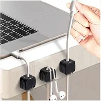shop'n smile ideoon Kabelführung Kabelorganizer Set (6er/12er) Magnet-Kabelhalter selbstklebend (6-St., 6er-Set & 12er-Set, in 2 Farben), Magnetclip, selbstklebend mit starkem Halt, für Kabel bis Ø 7,5 mm