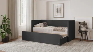 BRUNO Flexibett 80x200 in Schwarz | Tagesbett inkl. Matratze & Lattenrost