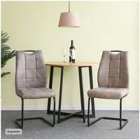 HTI-Living Esszimmerstuhl Schwingstuhl Marek Hellbraun 2er-Set (Set, 2 St), Esszimmerstuhl Freischwinger