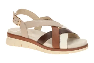 ara 12-26508 09 Damen Sandalette in Grau cream/mousse/mocca/shell mit Keilabs...