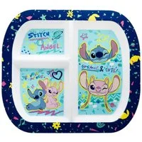 Storline Frühstücksteller Lilo & Stitch rechteckig Teller mit 3 Fächern, Mikrowellengeeignet