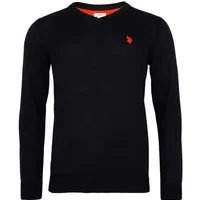U.S. Polo Assn. Strickpullover Pullover V-Neck Feinstrick (1-tlg)