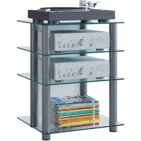 VCM Audio-Board Hifi Möbel Rack Alu Glas Phono Mediaregal Bilus (1 St)
