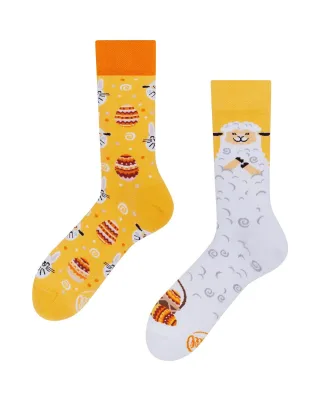 many mornings - Socken - Easter lamb weiß/gelb - Gr. - 42