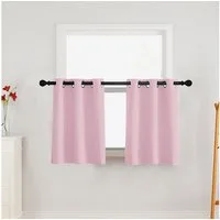 Sunicol Scheibengardine Blickdicht Bistrogardine mit Öse Kurzgardine Fenster Vorhänge Küchen (2 St), Verdunkelungsgardinen für Küche, Büros, Wohnzimmer, Schlafzimmer