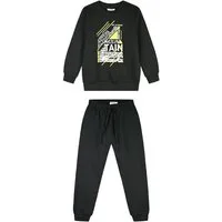 ENERGIERS Jogginganzug ENERGIERS Jungen Jogginganzug Sweatshirt Jogginghose black (2-tlg., 2 teilig)