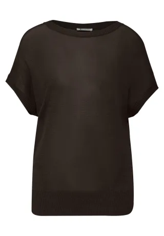 Street One - Pullover mit U-Boot-Ausschnitt espresso brown - Gr. - 42