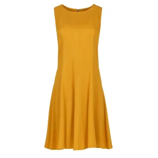 Senffarbenes Cloche-Kleid