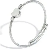GOLDKLEIN Armreif Edelstahl Herz Schmuck Armkette Armreif, Damen, inkl. Geschenkbox