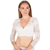 MarJo Dirndlbluse Dirndlbluse - ZEIL - offweiß, schwarz