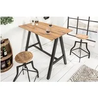 riess-ambiente Bartisch CASTLE 120cm natur, Küche · Massivholz · eckig · Metall · Eiche · Industrial