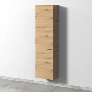 Sanipa 3way Stauraumschrank mit 1 Tür und 1 Wäschekorbklappe, Eiche Natural-Touch SM18485