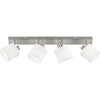 Reality Leuchten Deckenstrahler Tommy, ohne Leuchtmittel, 4-flammig (E14) in weiß-Nickel matt Optik, Spots einzeln schwenkbar