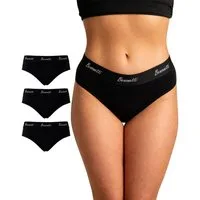 Benonetti Slip Damen 3er Pack aus Baumwolle und bequemer Passform (3er Set, 3er-Pack) Elastisch und bequemer Bund mit Logo